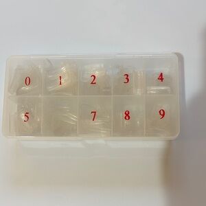 Clear square long nail tips for acrylics with Plastic Organizer Box